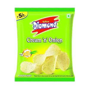 Yellow Diamond Chips Cream N Onion 15 G Pk14